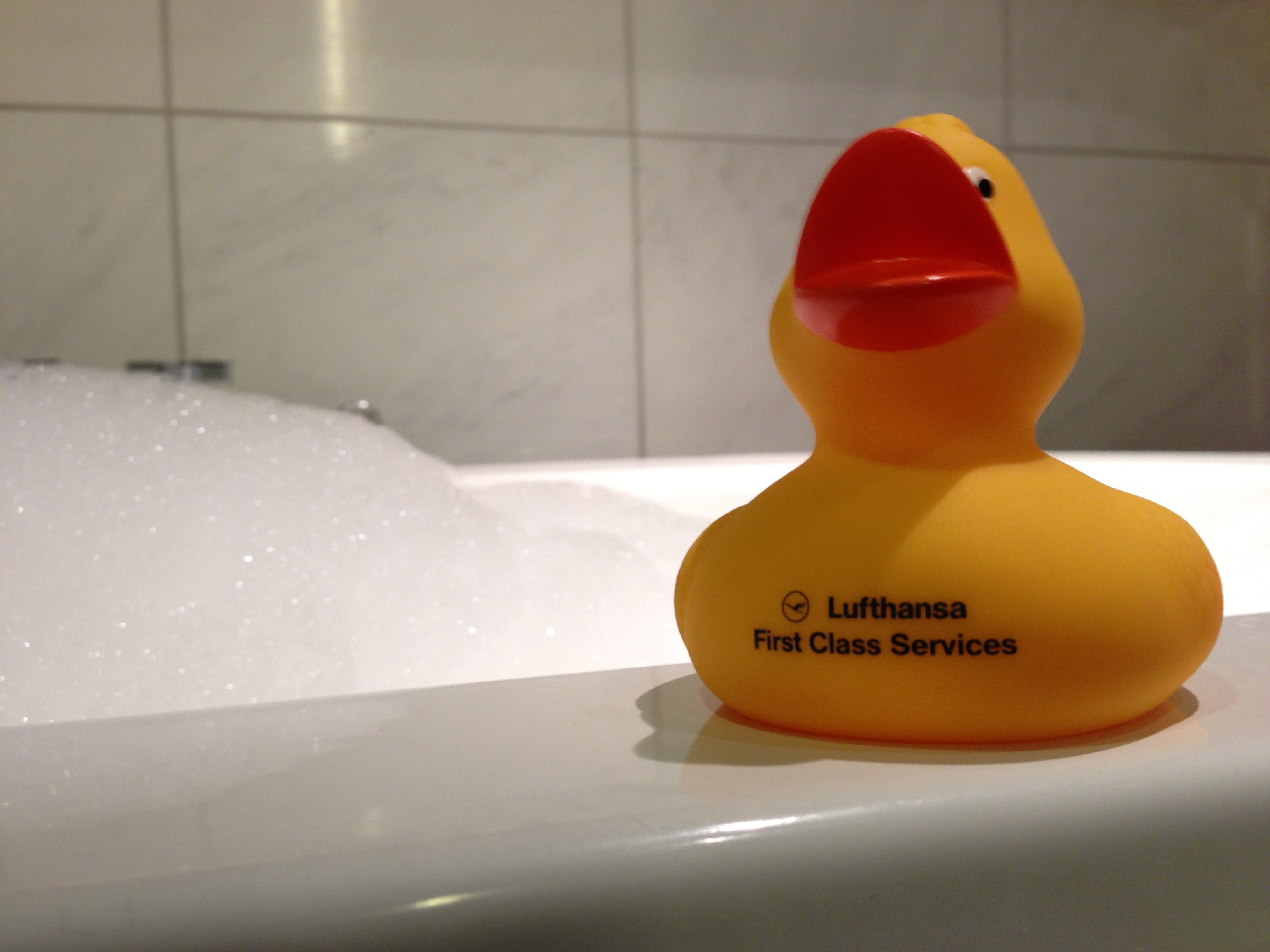 a yellow rubber ducky in a bathtub