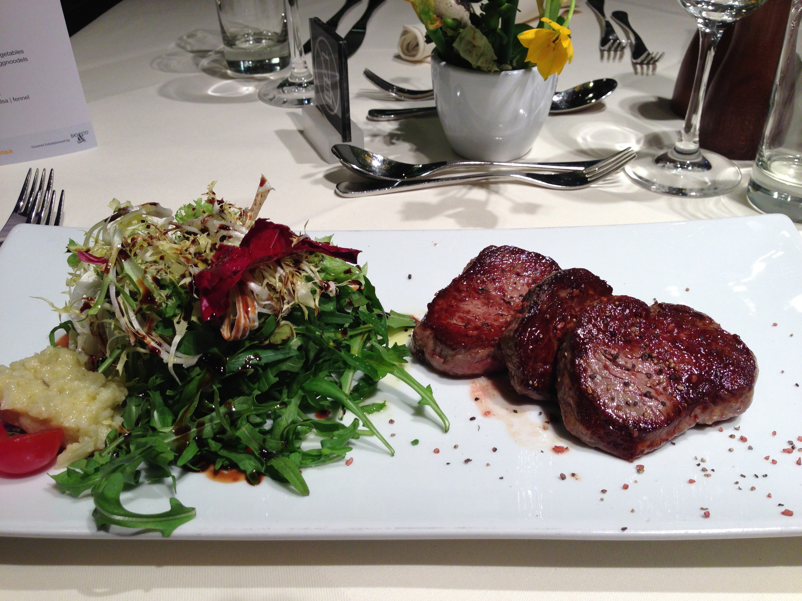 Seared fillet of beef and why the heck would you ruin it with a salad?