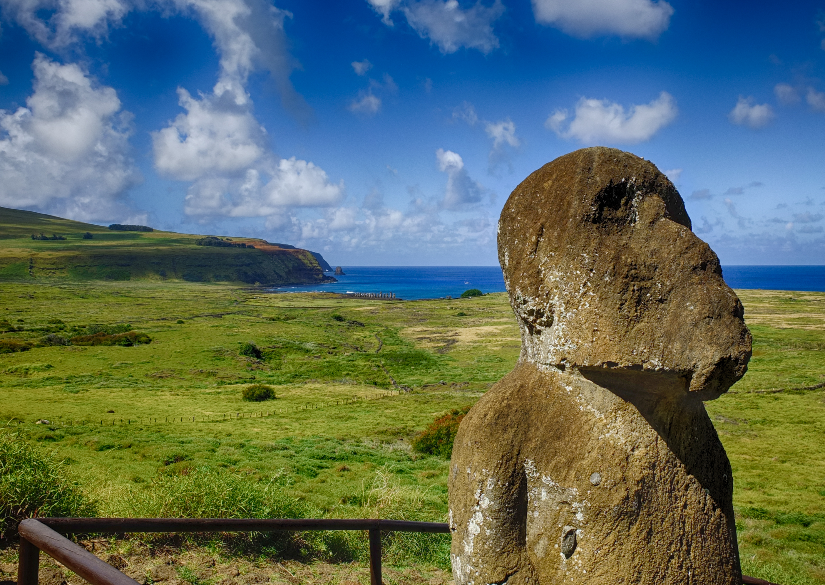 Moai (Ahu Tongariki in the background)
