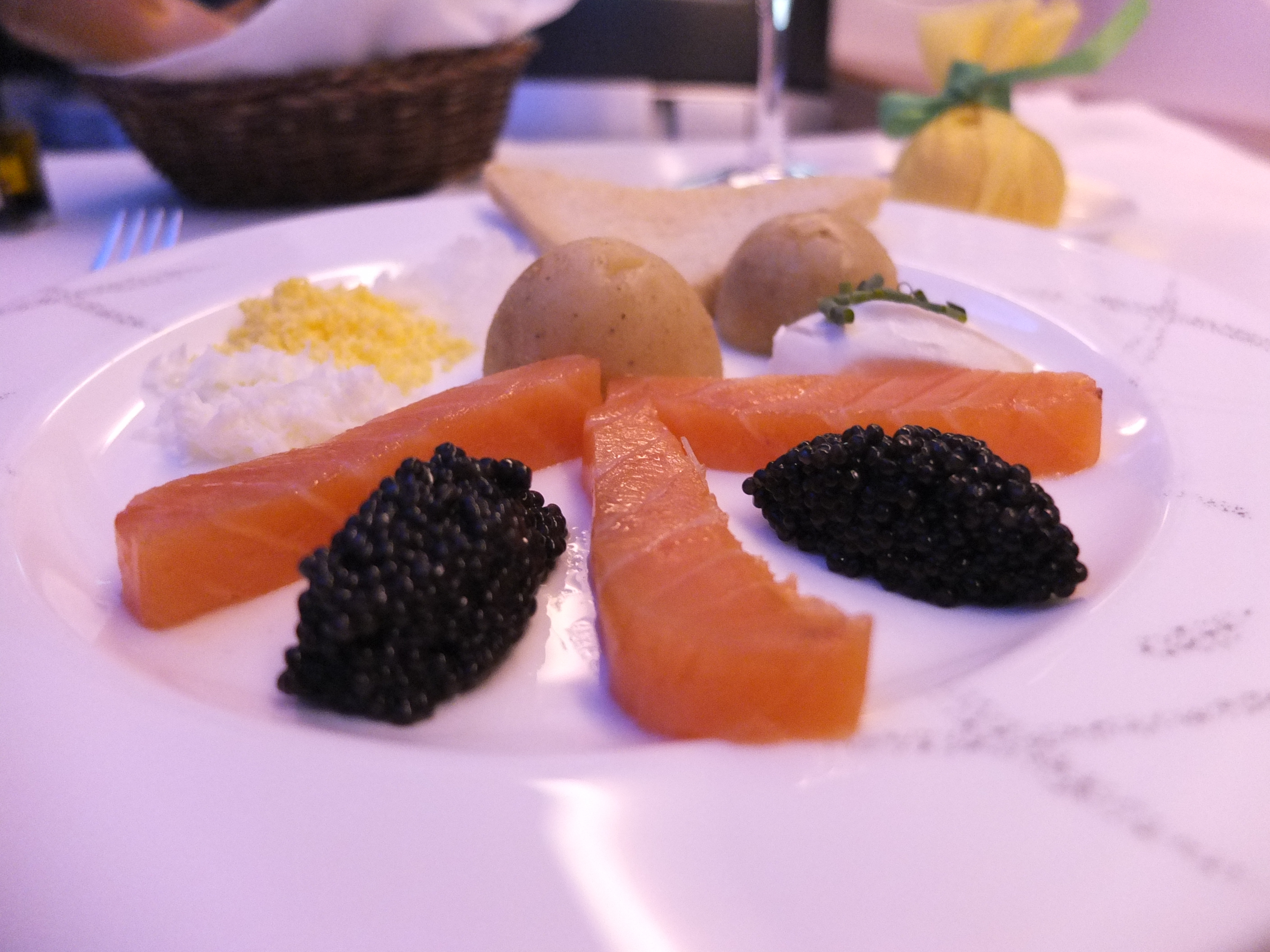 Balik salmon and caviar