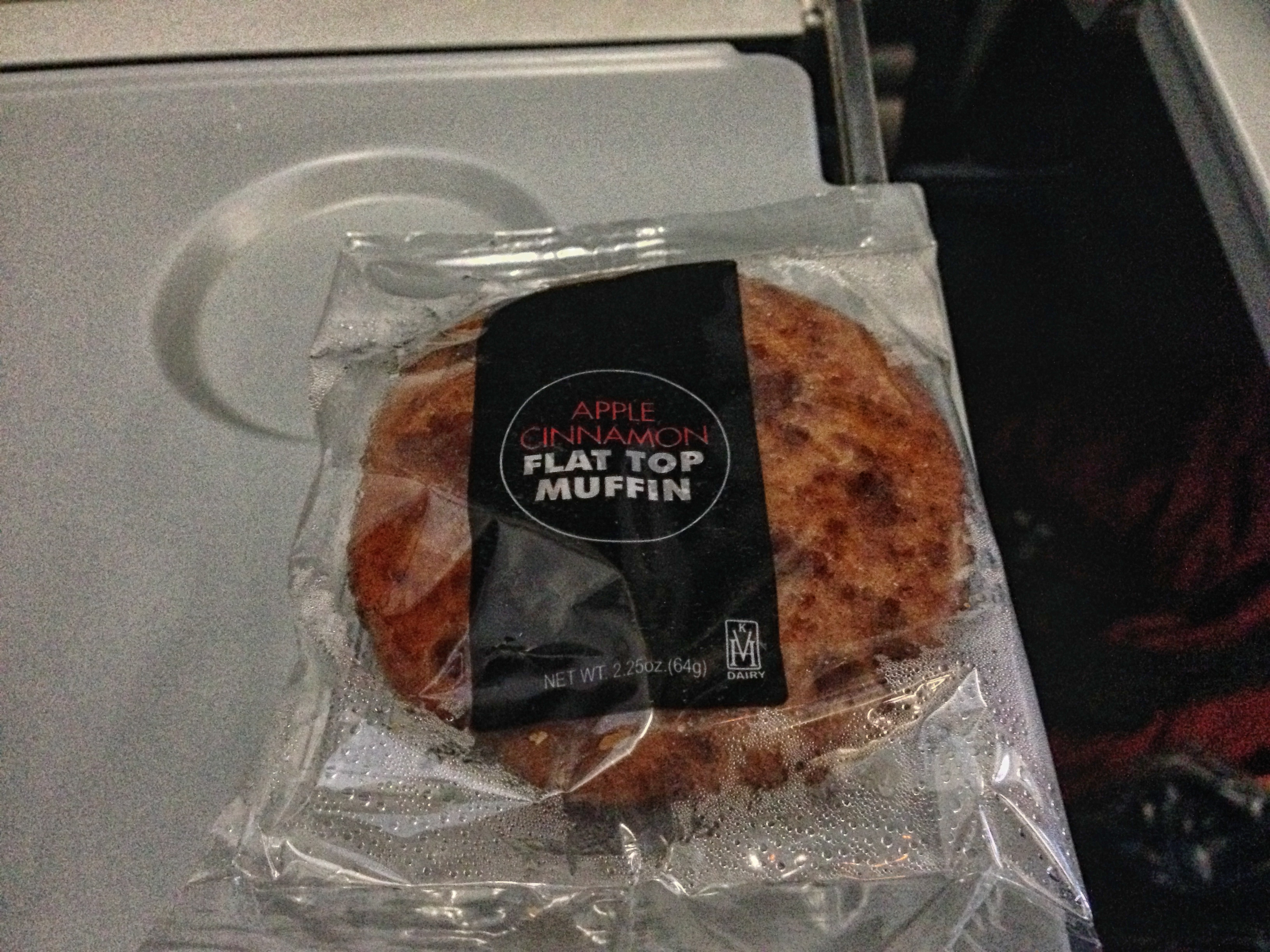 a muffin in a plastic bag