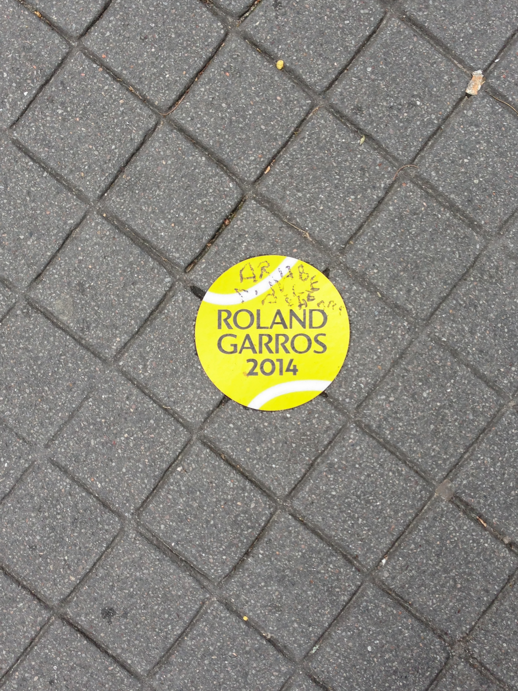 Tennis ball sticker