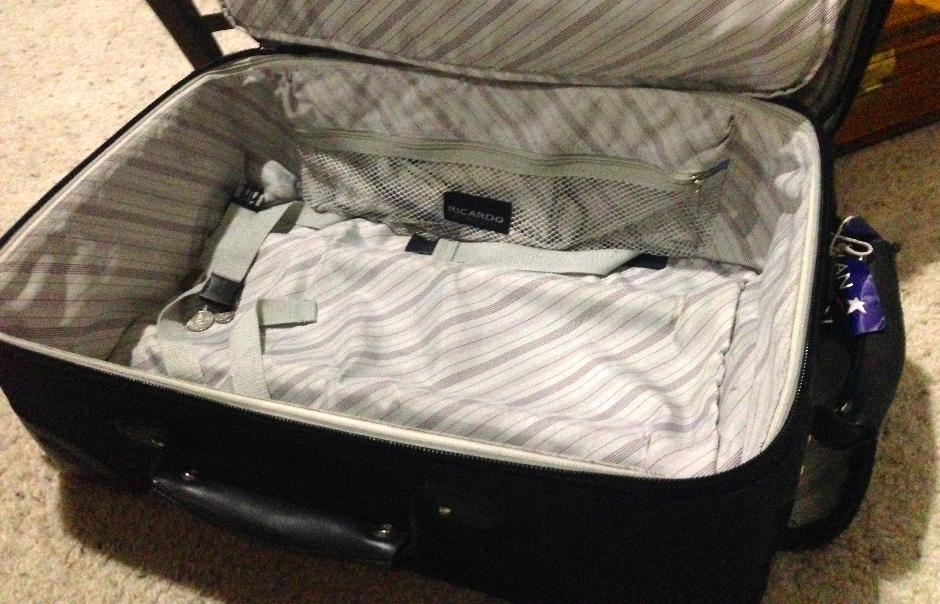 a suitcase with a shirt inside