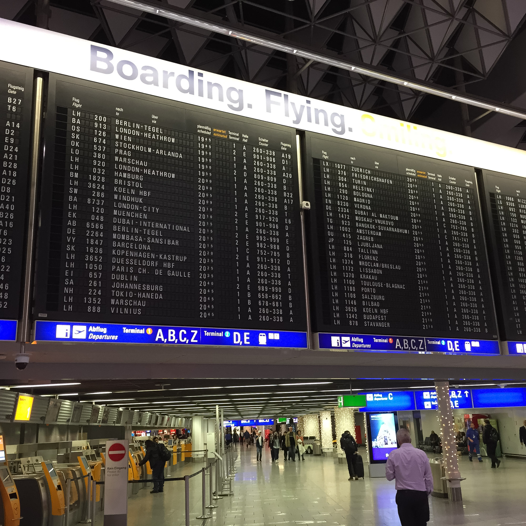 Departure Board at Frankfurt Airport