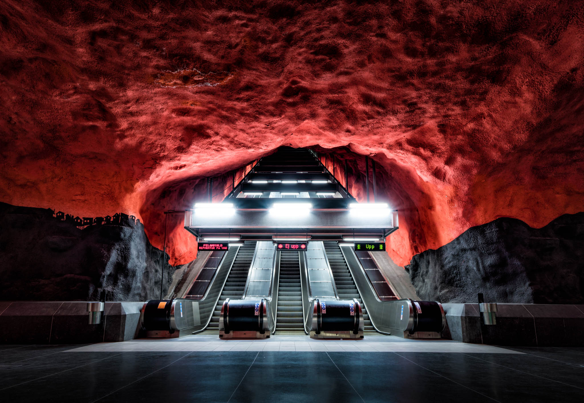 a escalators in a tunnel