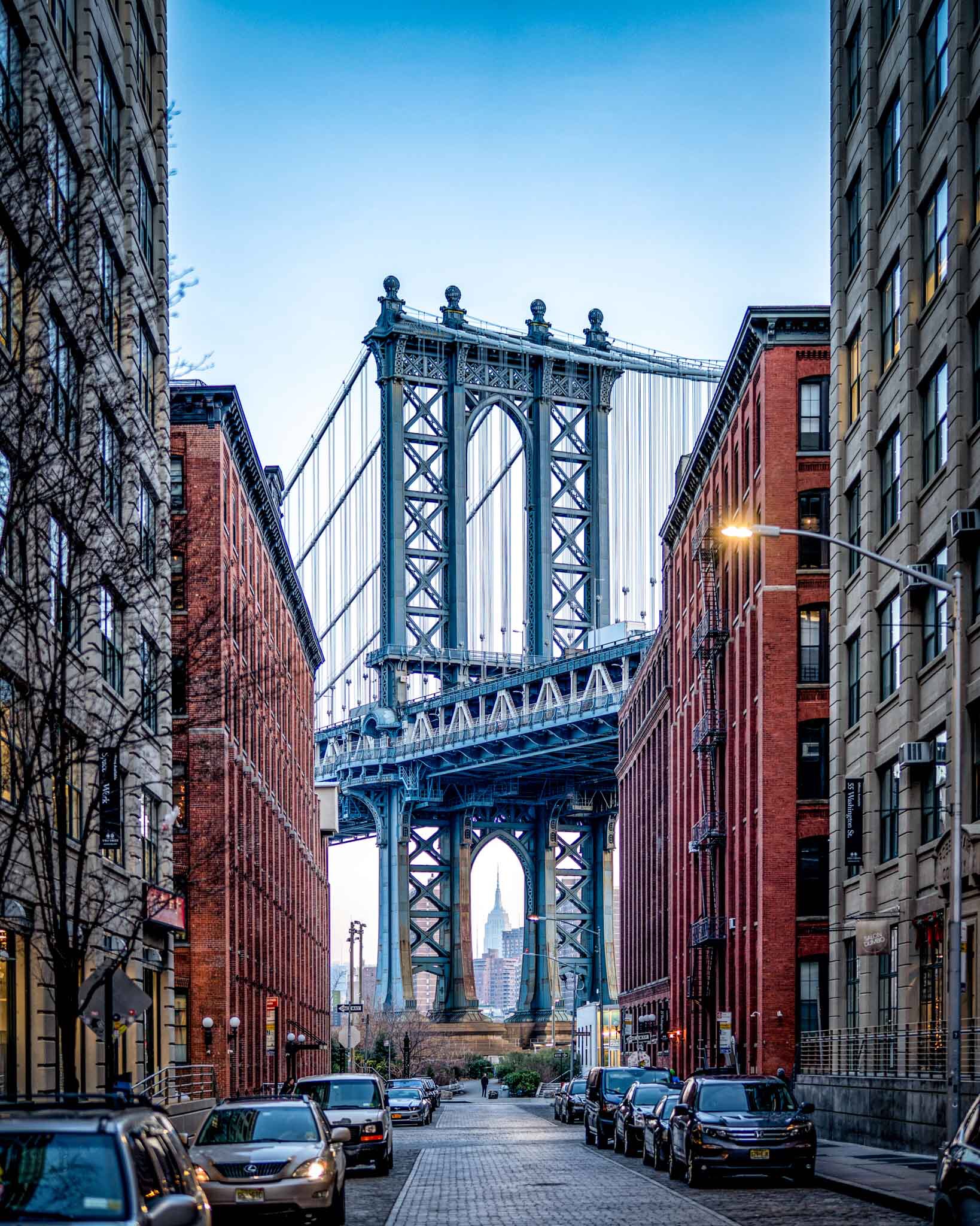 Manhattan Bridge over a street
