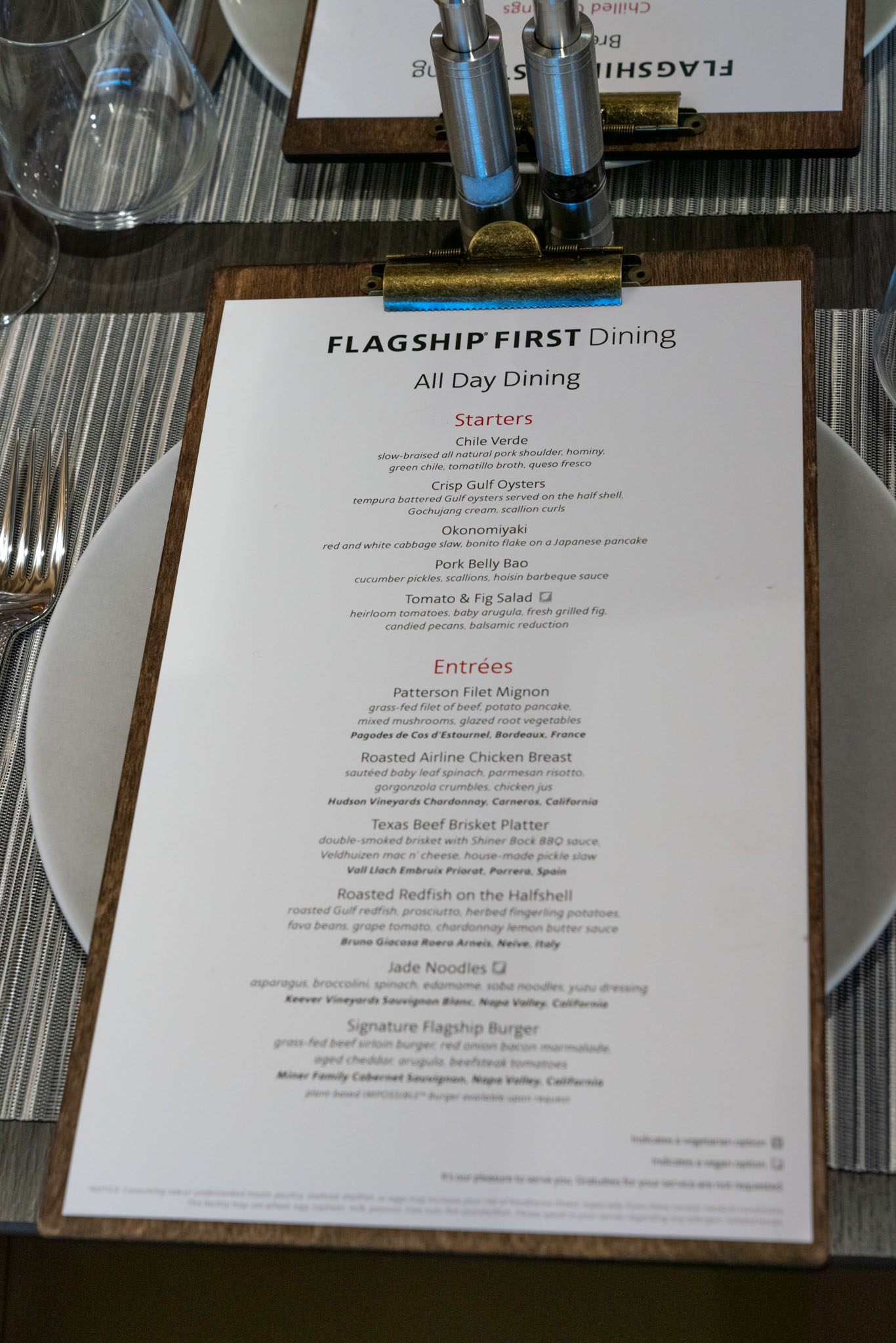 a menu on a plate