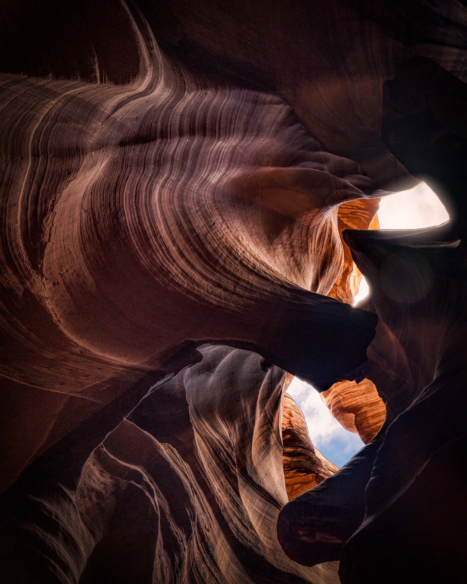 looking up at a canyon