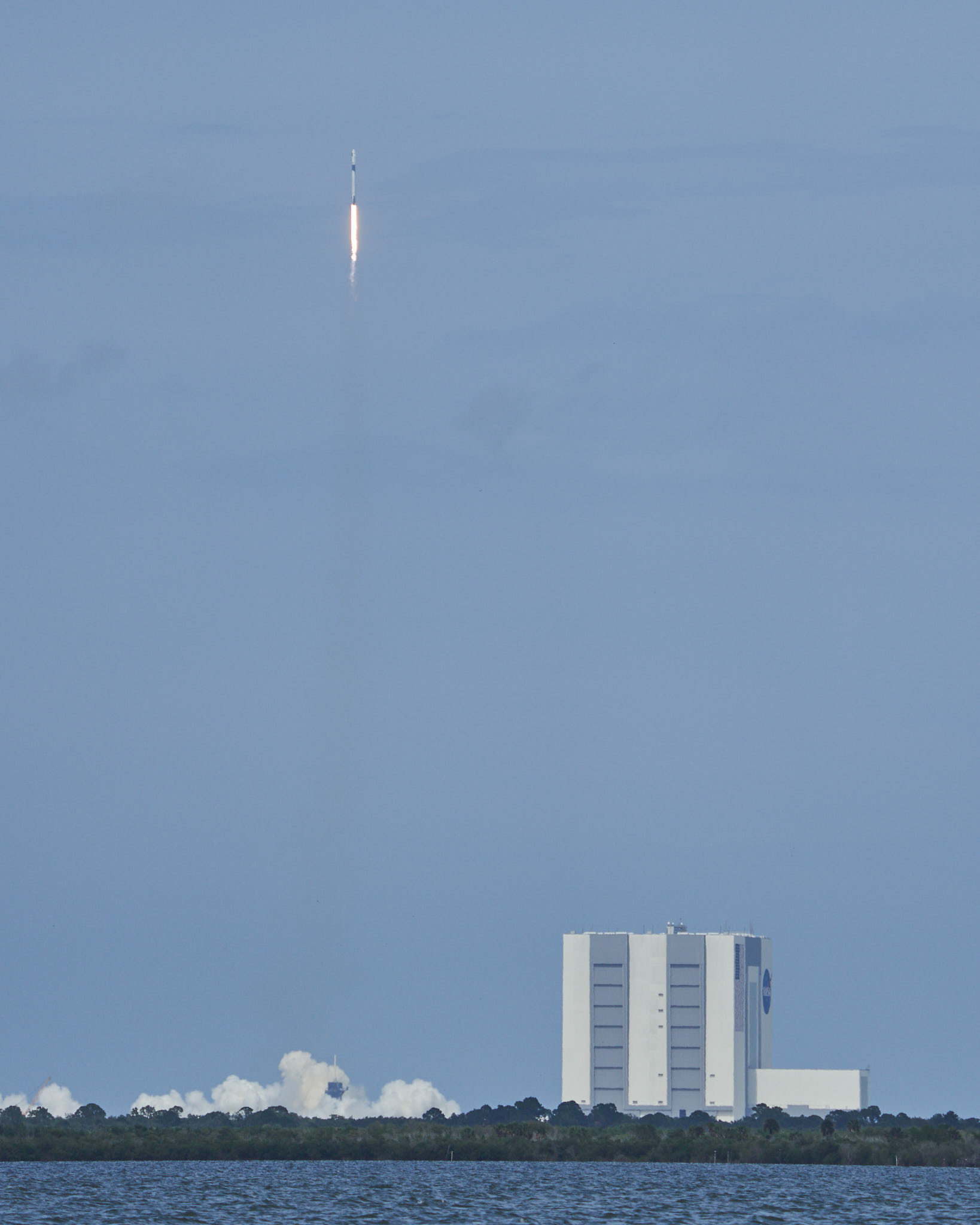 a rocket launching in the sky